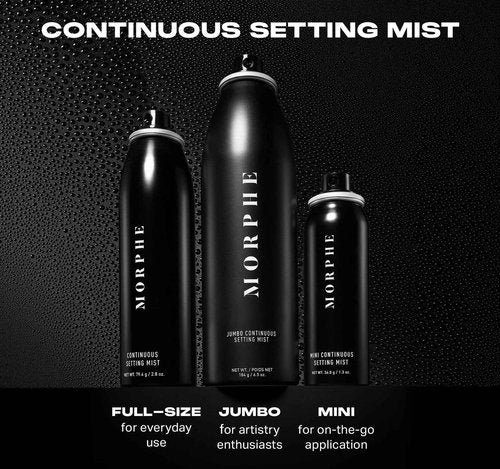 Morphe Jumbo Continuous Setting Spray - Micro-Fine Makeup Setting Spray with a Natural Radiant Finish - Helps Makeup Resist Caking or Fading & Increases Wear of Foundation (6.5 fl oz)