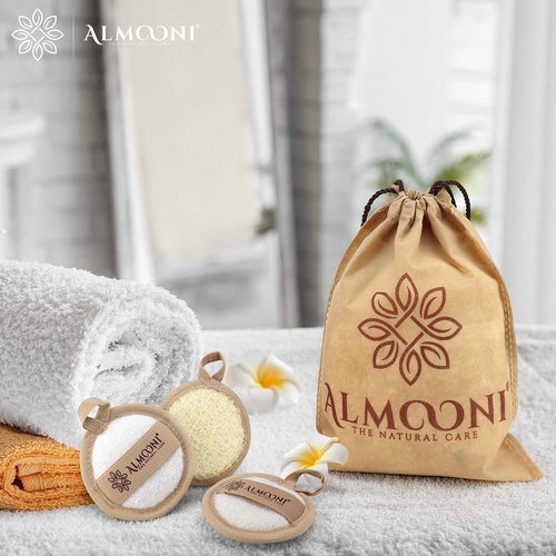 Premium Exfoliating Loofah Glove Pad Scrubber for Body and Face. Our Pads are Made with Natural Egyptian Shower Loofah Sponge That Gets You Clean, Not Just Spreading Soap