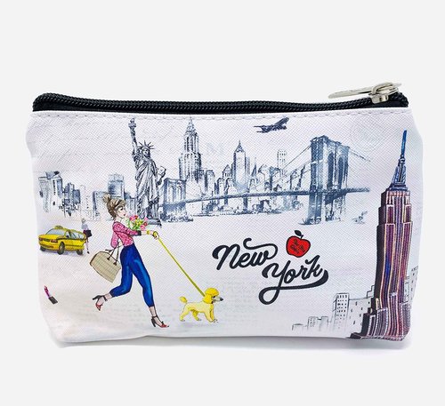 Girls & Women Fashion Cute New York Souvenir Zipper pouch Travel Cosmetic Bag Makeup Purse (JP-330104H)