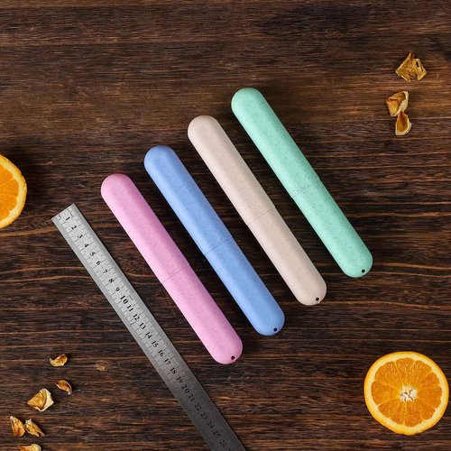 Muslih 4 Pack Toothbrush Travel Case, Travel Toothbrush Holder with Ventilation Holes, for Travel, Home, Business, School, Camping