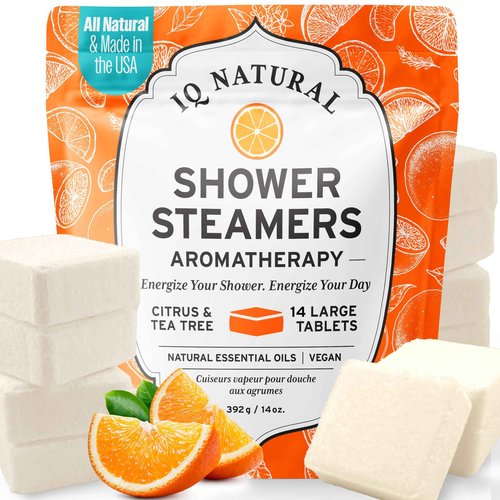 Citrus Shower Steamers Aromatherapy for Women- USA Made - Shower Bombs Aromatherapy for Women, Vapor Shower Tablets, Menthol Shower Scent Steamers Cold and Flu, Organic Shower Steamer