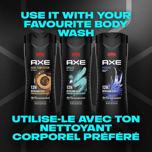 AXE Shower Tool Skin Cleanser for Smoother Skin Detailer Exfoliates & Gently Cleanses One Size, (Pack of 1)