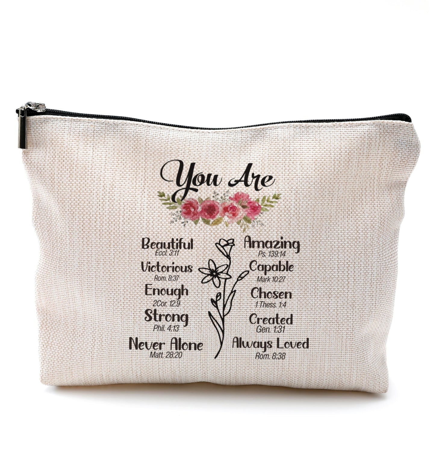 QGFM Christian Gifts for Women,Inspirational Makeup Bags for Women,Inspirational Cosmetic Bags With Zipper,Inspirational Christian Gifts,Christian Makeup Bag for Women