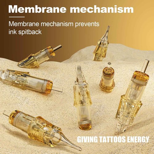 PEPAX Lance Tattoo Needles Cartridge 1027CML - 20Pcs Tattoo Cartridge Needle #10 Bugpin 27 Curved Magnum Tattoo Cartridge Diameter 0.30mm Long Taper 5.0mm Safety Membrane Permanent Makeup Machine