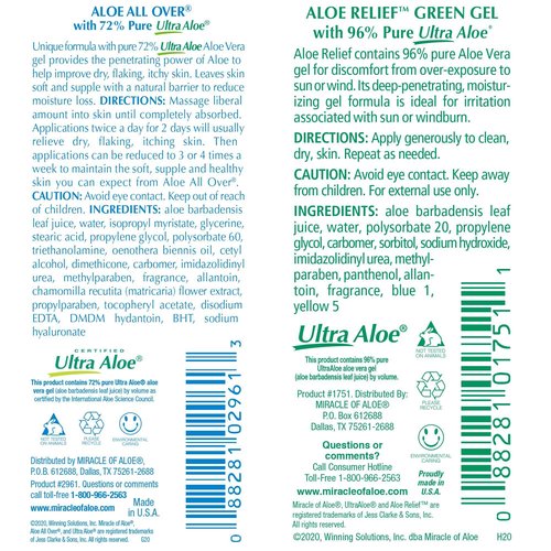 Miracle of Aloe Problem Solver Assortment | 12 pcs/1 ounce tubes | Miracle Foot Repair, Miracle Hand Repair, Aloe Green Relief Gel, Aloe All Over