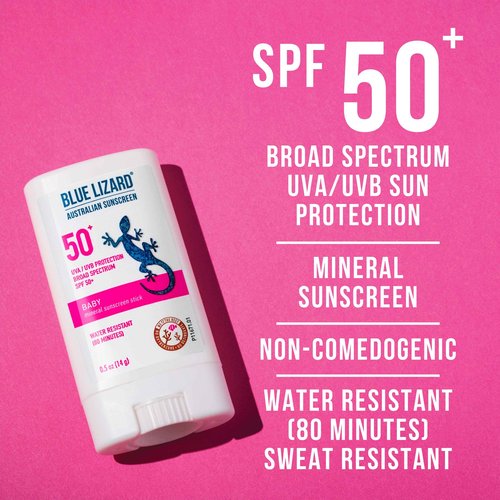Bundle of Blue Lizard BABY Mineral Sunscreen with Zinc Oxide, SPF 50+, 5 oz. Tube + Blue Lizard BABY Mineral Sunscreen Stick with Zinc Oxide, SPF 50+