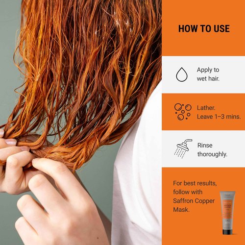 LAKMÉ Teknia Saffron Copper Color Refresh Shampoo, Color Depositing Shampoo for Copper Hair, 10.2 Fl Oz