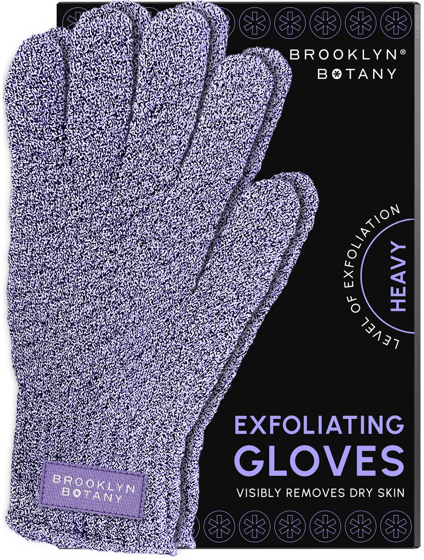 Brooklyn Botany Exfoliating Gloves for Bath and Shower – Heavy Duty Exfoliating Body Scrubber for Massage and Dead Skin Remover for Body – 1 Pair