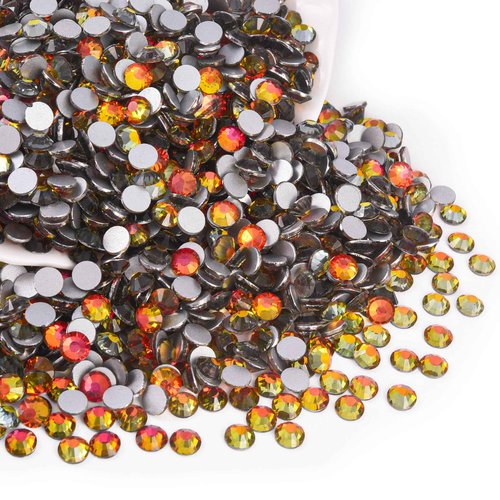 Blinginbox Glass Flatback Rhinestones Crystal Round Gems,Red Volcanic,SS30/288pcs,6.4-6.6mm