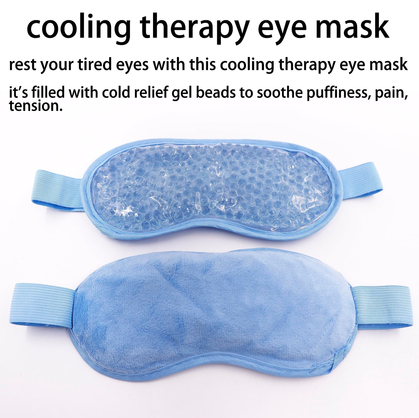 Gel Eye Mask, Cooling Eye Mask Reusable Eye Ice Pack Under Eye Patches, Eye Hot Cold Treatment Pack for Redness, Pain Relief and Eye Relax (Blue - 2count)