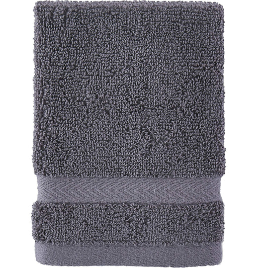 Tommy Hilfiger Modern American Solid Wash Cloth, 13 X 13 Inches, 100% Cotton 574 GSM (Steel Grey)