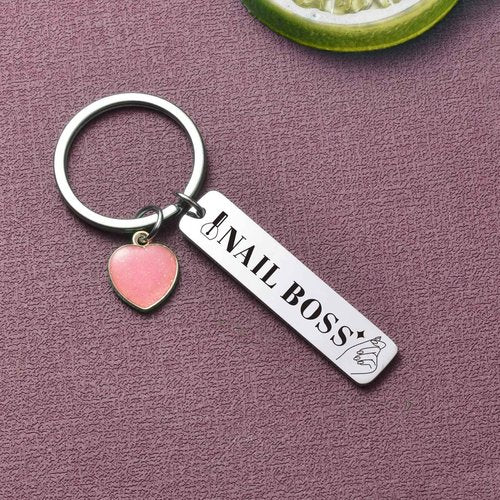 ZNOSVEI Nail Boss Keychain Nail Technician Jewelry Nail Artist Gift Nail Polish Keychain Nail Stylist Gift, Nail Boss Keychain, Standard