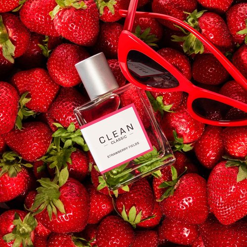 Clean Beauty Perfume Duo, Full & Travel Size, Strawberry Fields Scent, Juicy Berry Notes, Layering, Giftable Fragrance Set
