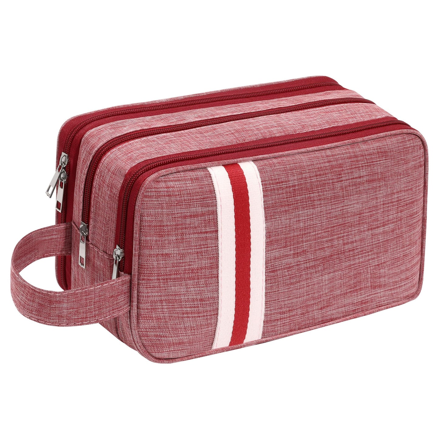 VOCUS Travel Toiletry Bag for Men,Portable Toiletry Organizer Bag with Large Capacity,Hanging Dopp Kit Water-resistant Shaving Bag for Toiletries Accessories(Wine Red)