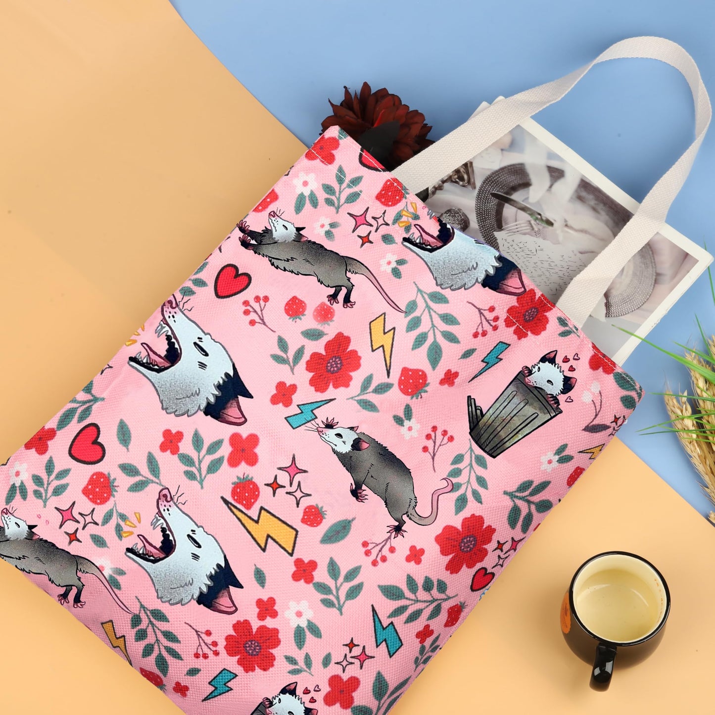 XYANFA Opossum Gifts For Women Possum Makeup Bag Possum Gifts For Opossum Lovers Opossum Cosmetic Bag (Opossum Tote Bag)