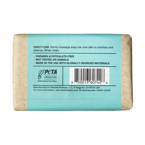 MARLOWE. No. 069 Body Scrub Soap Bar 7 Oz (3 bars), Pro Model Body Exfoliator Bar Soap with Pumice, Apricot Seed Powder, Shea Butter & Olive Oil, Amber + Spice Santal Scent