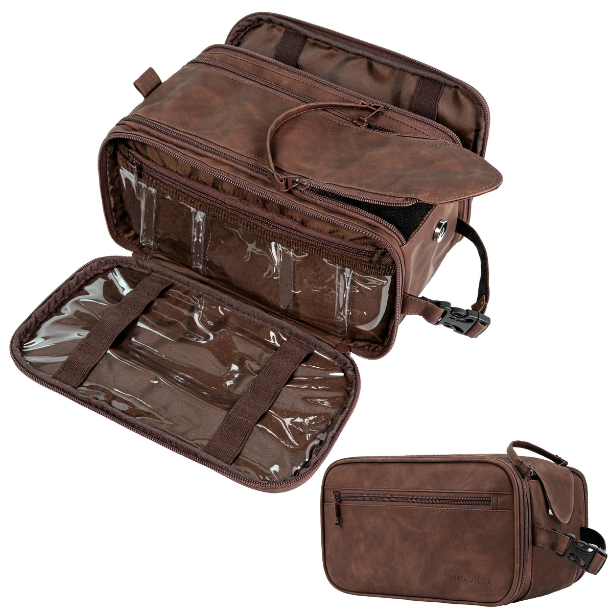 Travel Toiletry Bag Organizer for Men and Women Waterproof Cosmetic and Shaving Kit