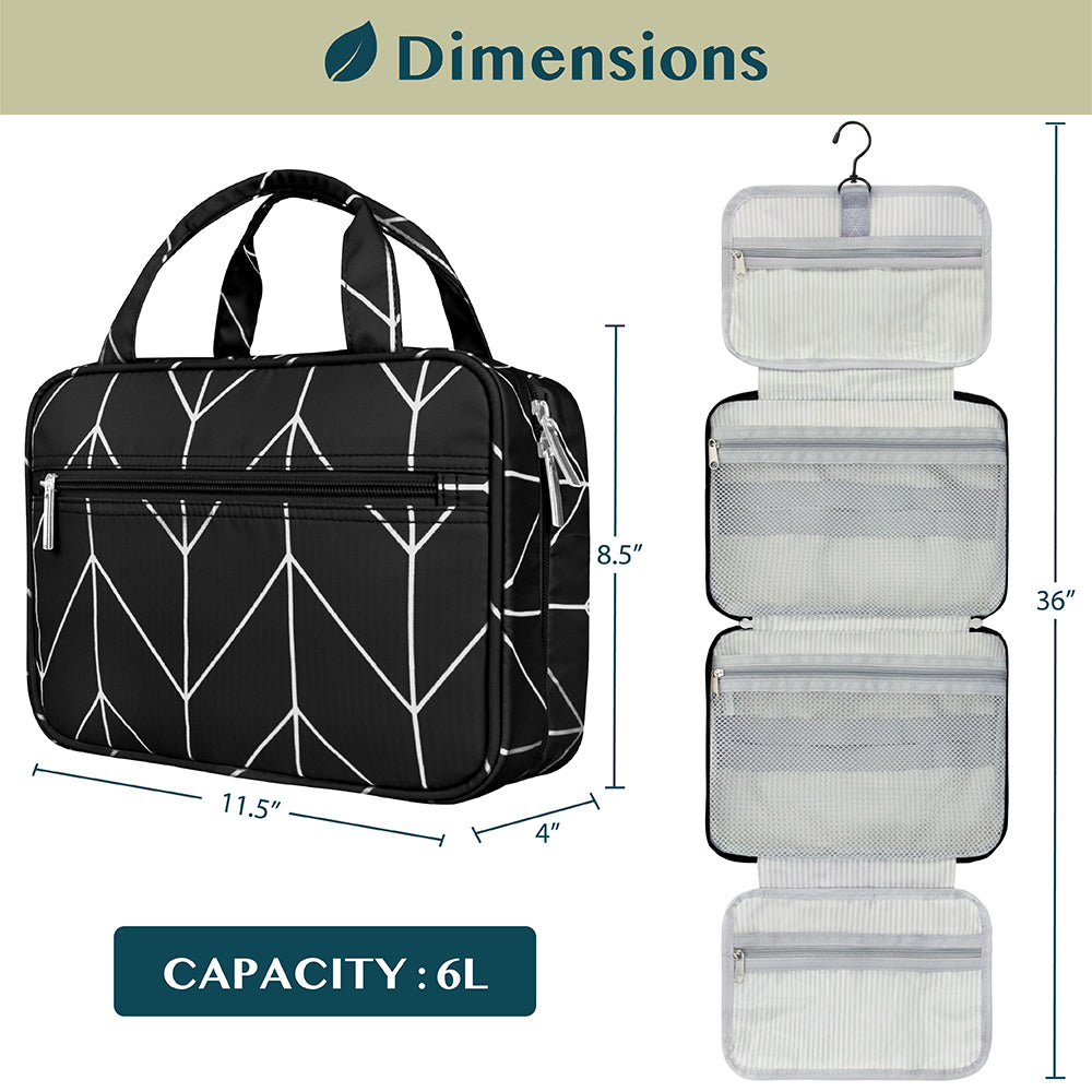 Travel Toiletry Bag with Hanging Hook Water-Resistant Organizer Pouch
