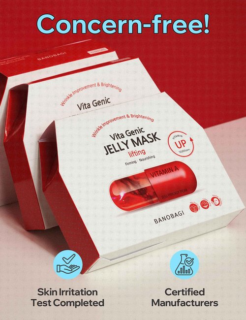BANOBAGI Vita Genic Jelly Pore Tightening Face Masks Beauty w/Essence & 11 Vitamin Complex | Korean Face Mask Skin Care Sheet | Moisturizing Face Mask Facial Care for Oily Skin (1.8 fl oz, 10 Sheets)