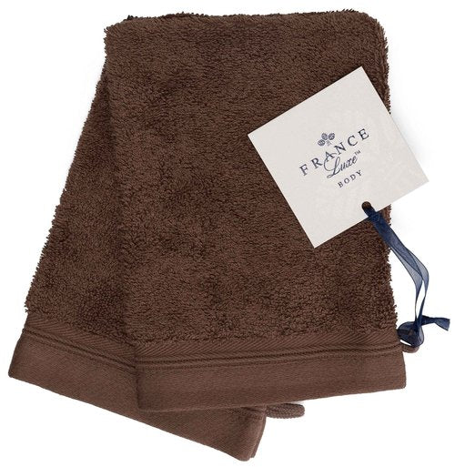 France Luxe Body French-Style Bath Mitt 2-Pack - Brown/Brown