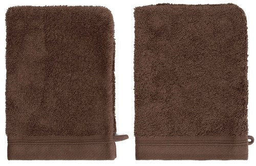 France Luxe Body French-Style Bath Mitt 2-Pack - Brown/Brown