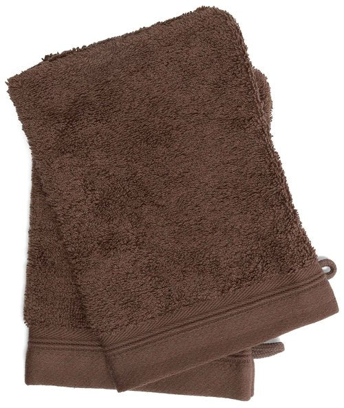 France Luxe Body French-Style Bath Mitt 2-Pack - Brown/Brown