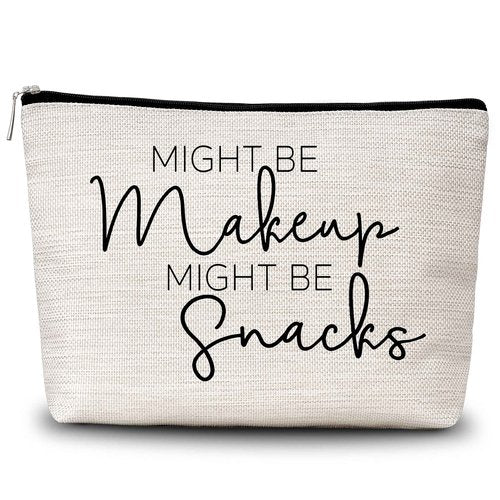 GREOXG Makeup Bag Gifts for Women Who Have Everything, Might Be Makeup Might Be Snacks Travel Cosmetic Bag, Friendship Gifts for Girls Teens Women Birthday Christmas Graduation-A03