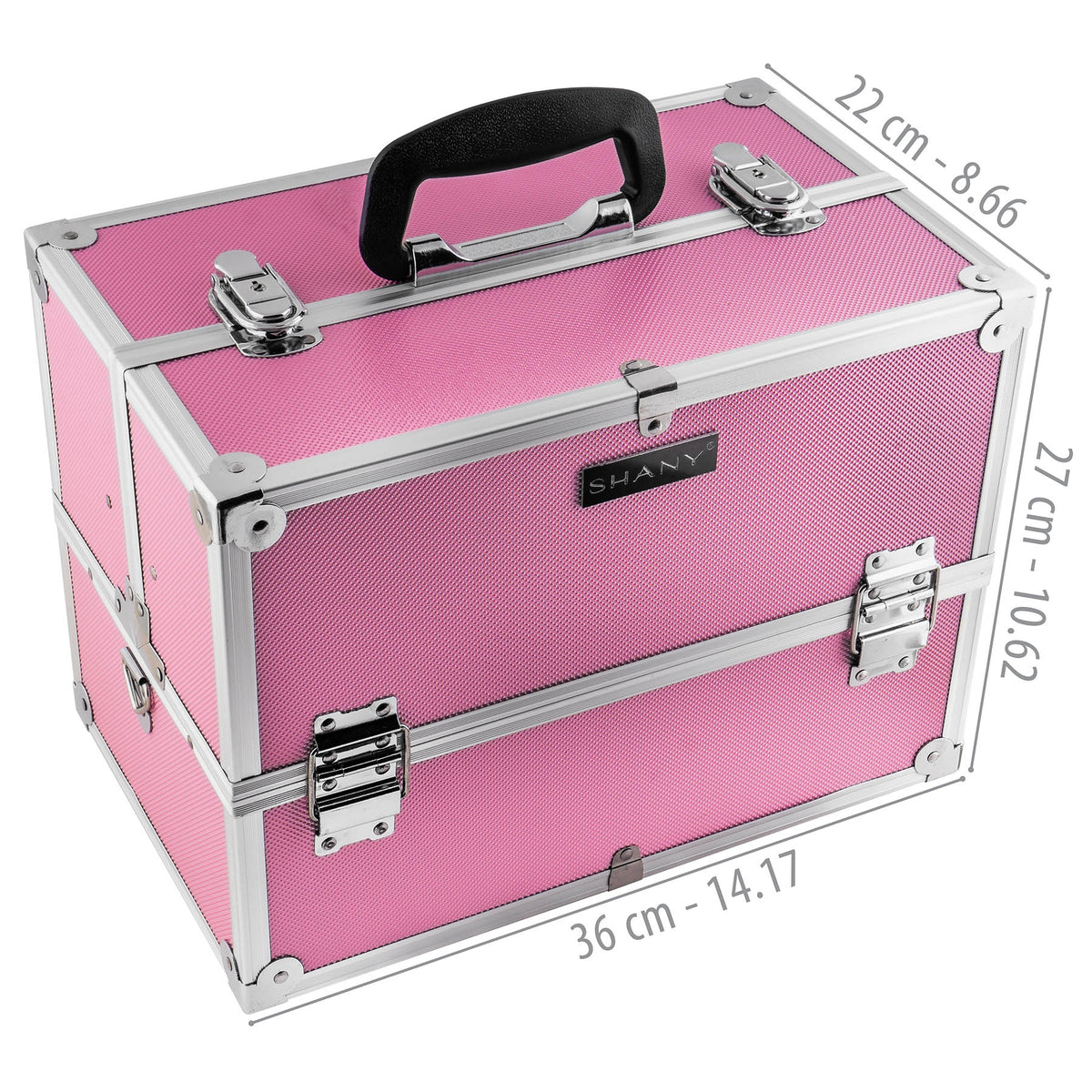 Professional Makeup Train Case with Shoulder Strap and Locks - High Capacity Storage