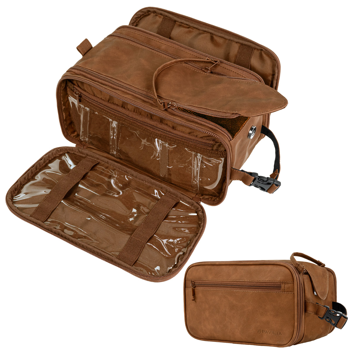 Travel Toiletry Bag Organizer for Men and Women Waterproof Cosmetic and Shaving Kit