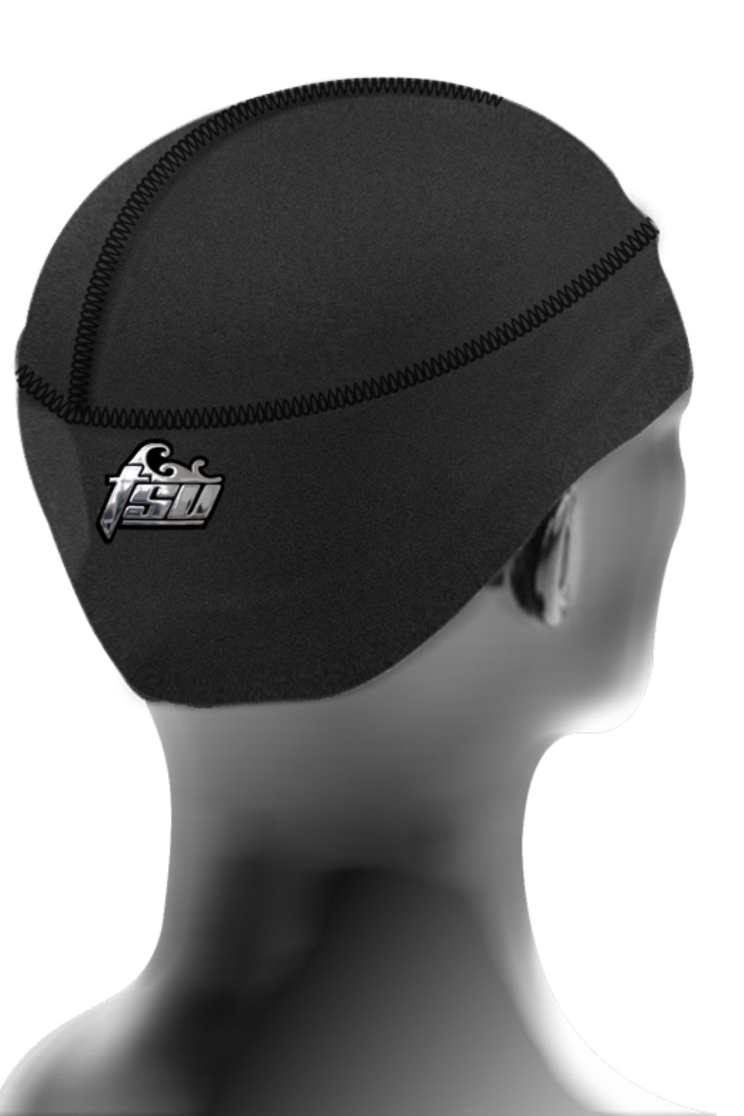 Black Durag with Support System - No Strings, Velcro Fastening, All Sizes