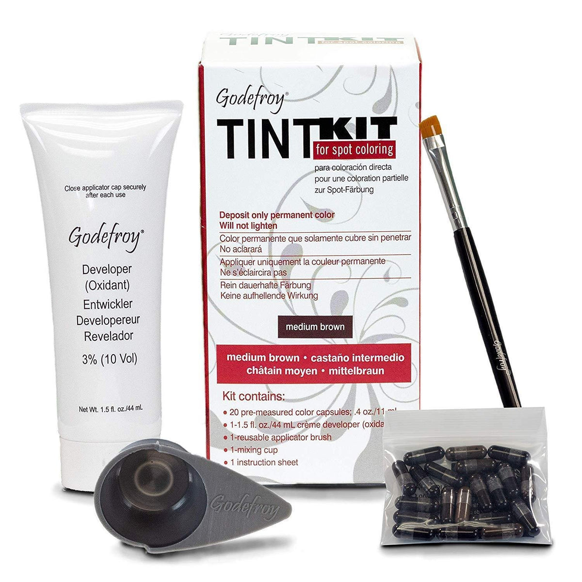 Hair Color Tint Kit for Gray Hair Covering - 20 Applications, Multiple Shades