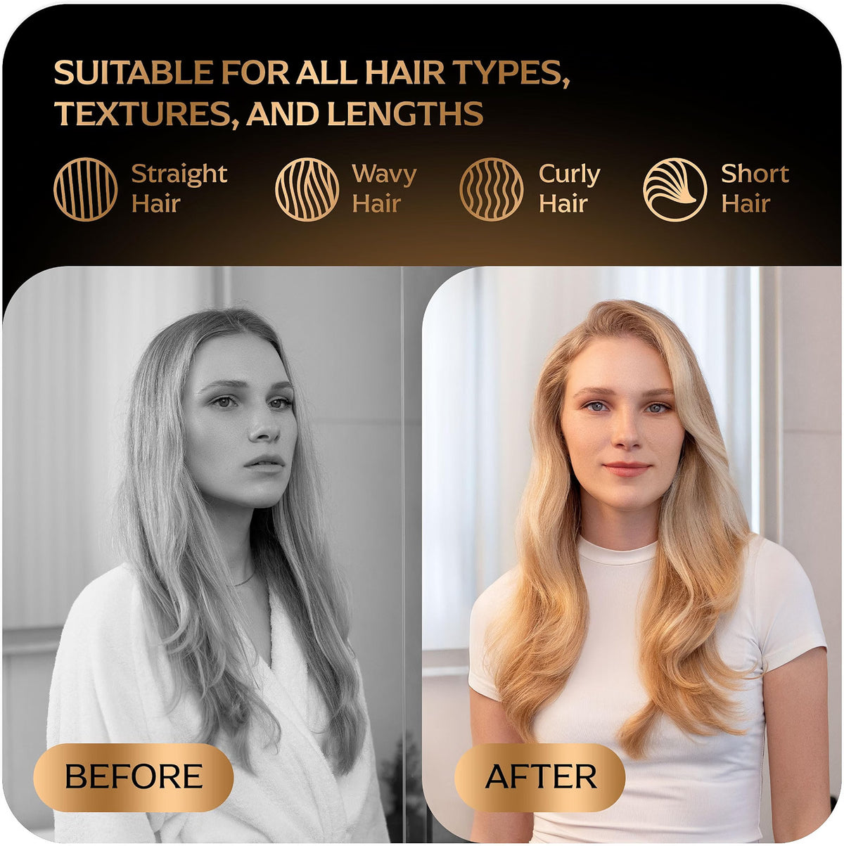 4-in-1 Dual Voltage Ionic Hair Styling Brush - Blow Dryer, Straightener, Curling Wand