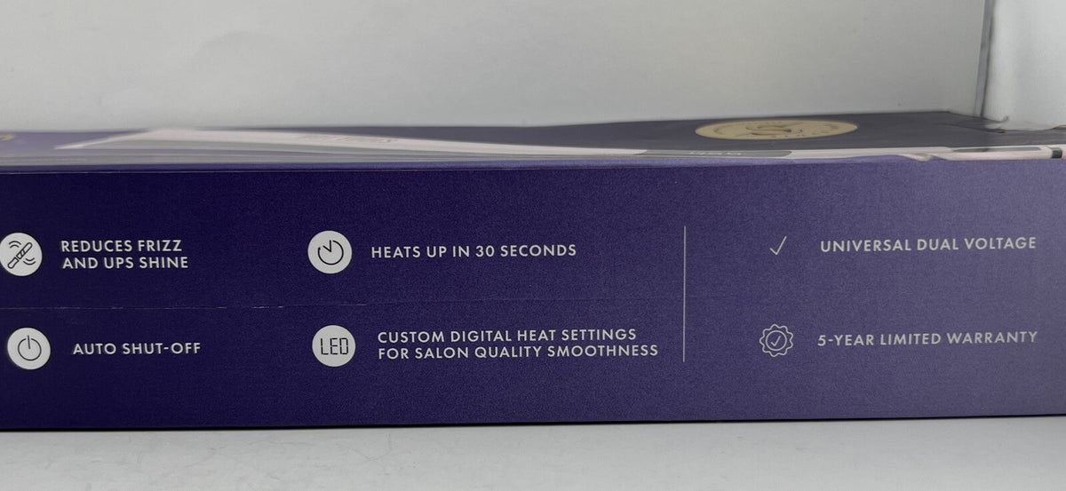 Flat Hair Iron 1 Inch with LED Display for Smooth Styling - Lavender