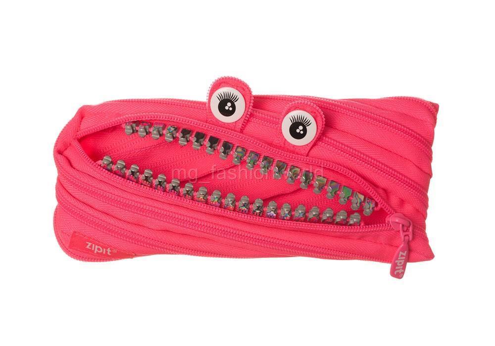 Zipit Grillz Monster Pencil Case Cosmetic Pouch Black Pink