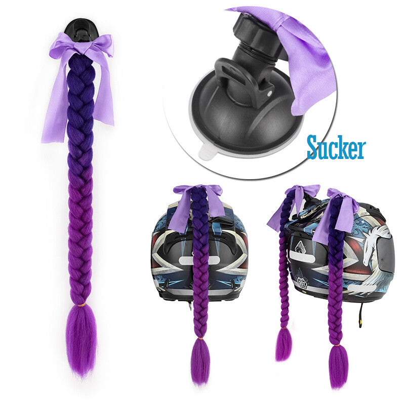 Helmet Ponytail Hair Extensions for Motorcycle Helmets - Braids & Twists