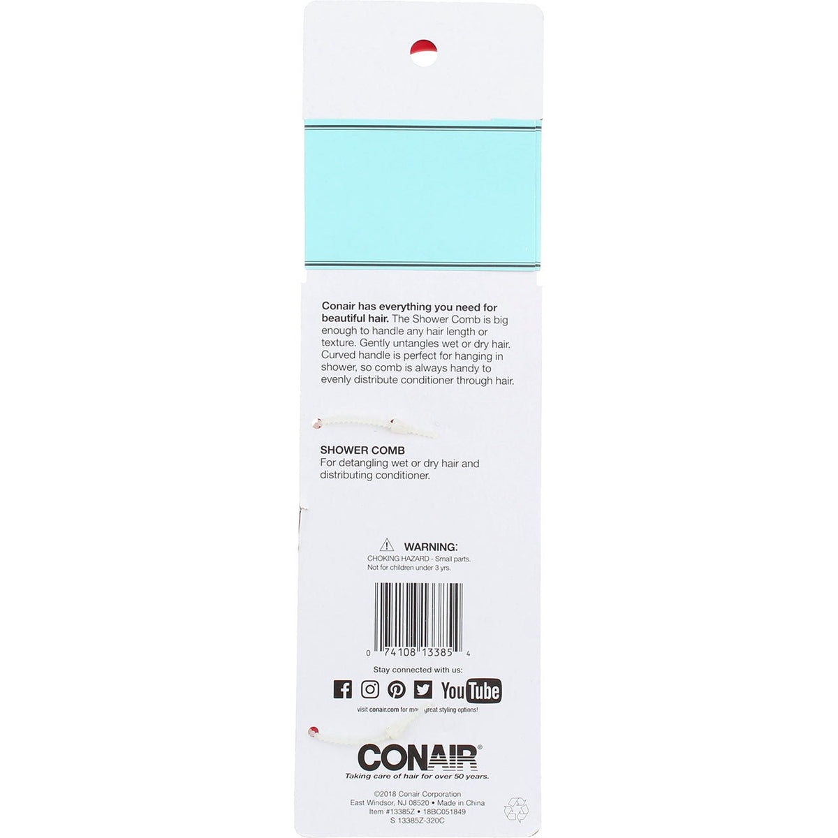 Conair Detangling Hair Comb 3 Pack for Wet & Dry Hair
