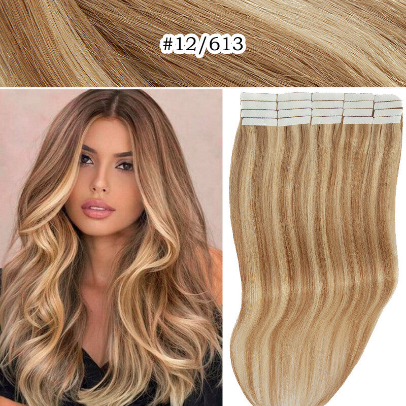 Indian Remy Tape-In Human Hair Extensions Full Head - Straight 200G