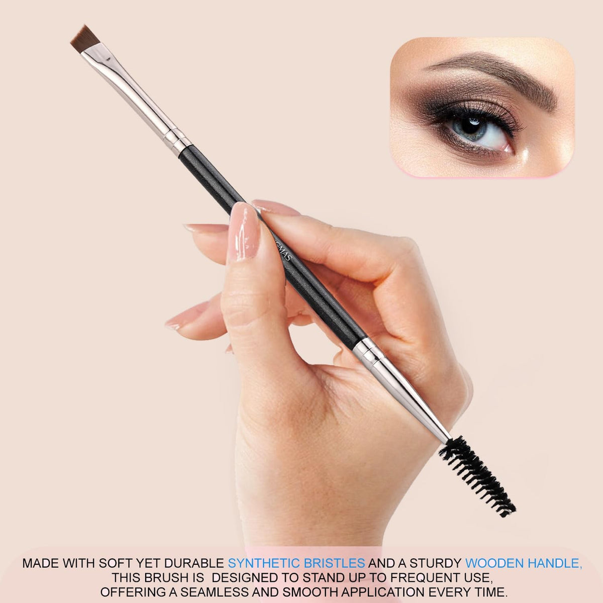 Double-Ended Eyebrow Brush for Precise Makeup Application