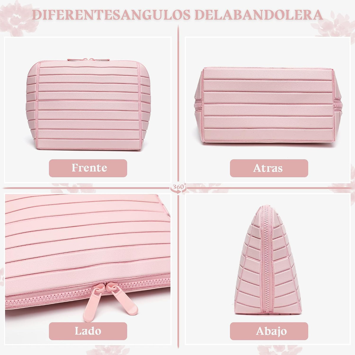 Travel Vertical Makeup Bag with Fold-Down Design & Adjustable Dividers - Waterproof Silicone Organizer