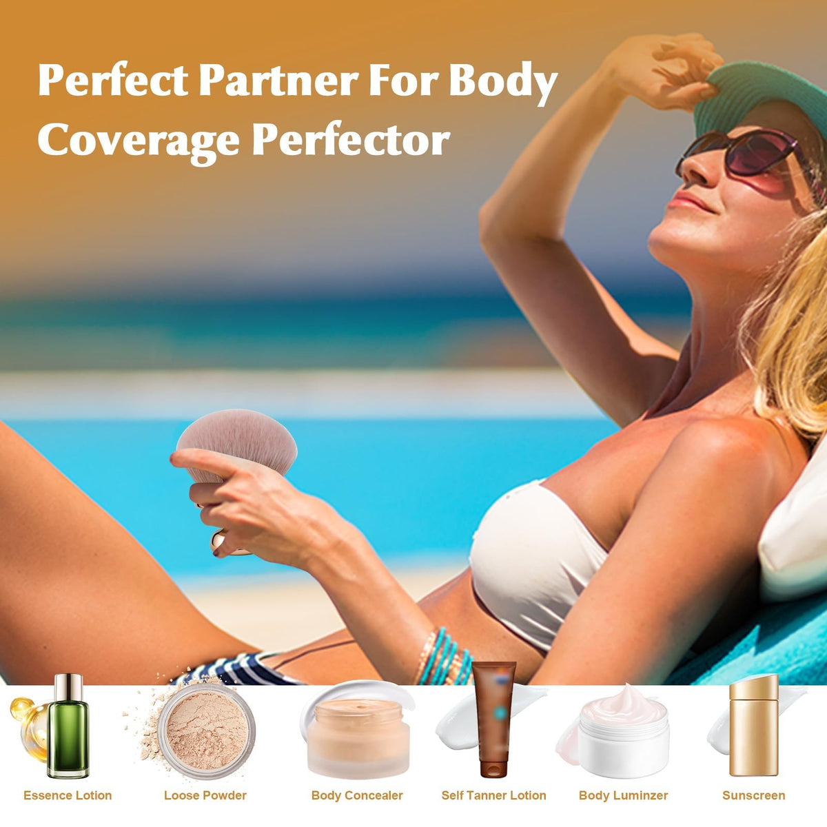 Extra Large Body Makeup Brush for Flawless Self Tan & Bronzer Application
