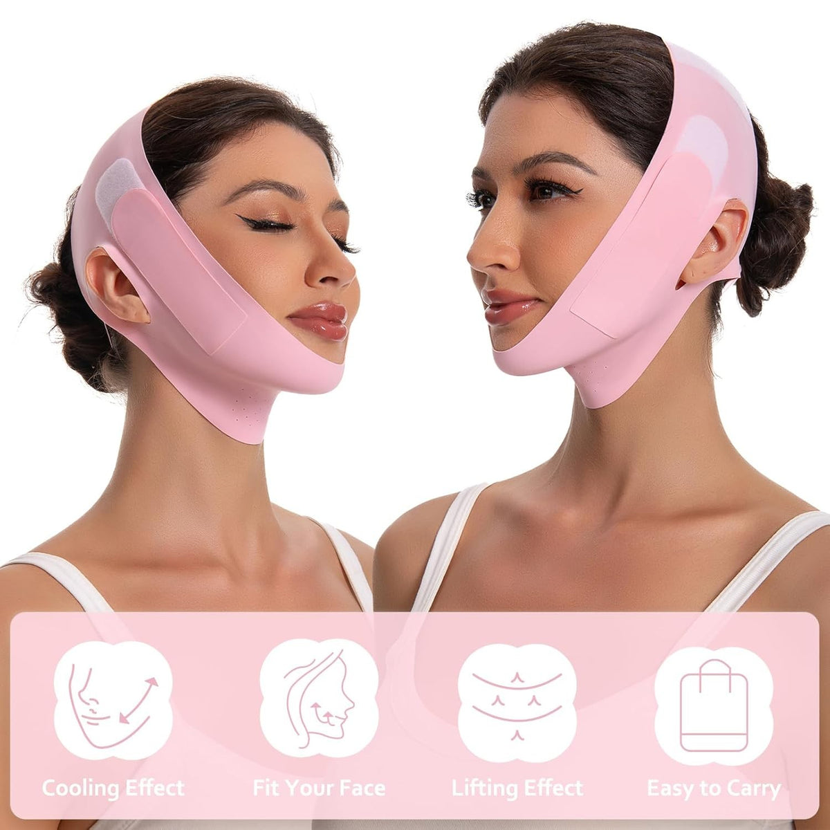 Adjustable Chin Strap Jawline Shaper & Face Exerciser Reusable V-Line Mask