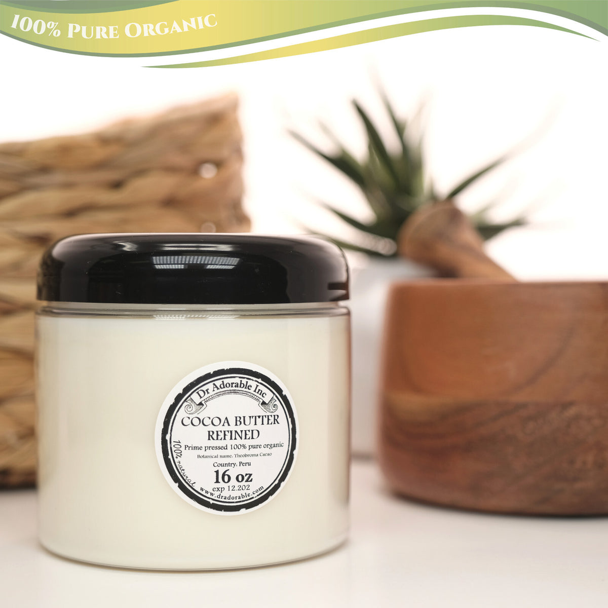Pure Refined Organic Cocoa Butter for Cosmetics & Skin Care