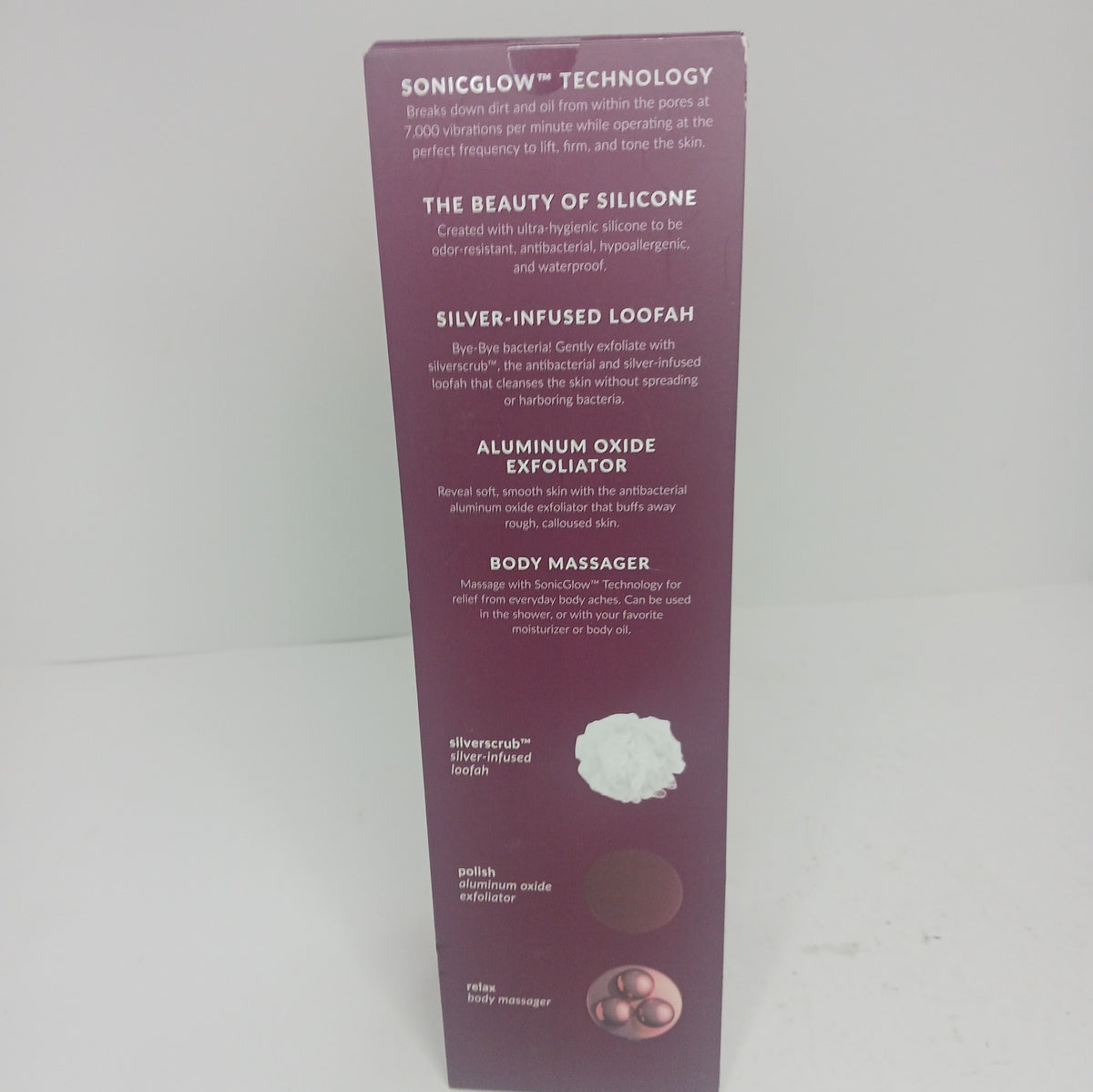 PMD Clean Body Smart Cleansing Device with Silicone Brush Berry NIB