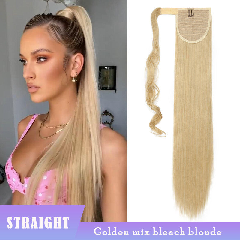 Clip-In Ponytail Hair Extensions Thick Wavy Natural Look 24-32 Inch