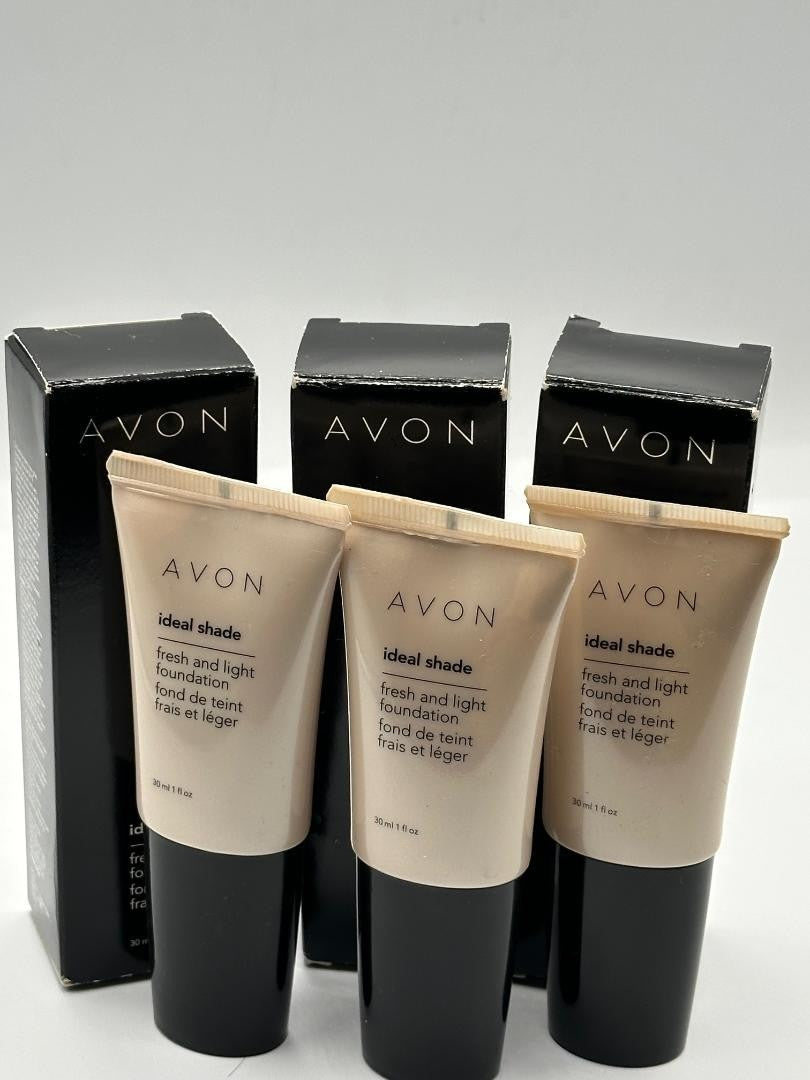 3 Pack Avon Ideal Shade Light and Fresh Foundation - Nude, 1 fl oz