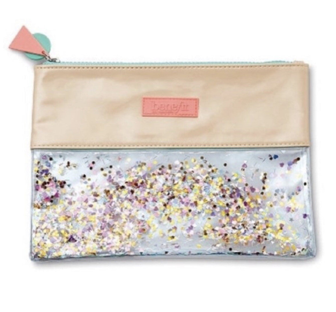 Benefit Confetti Cosmetic Zip Pouch - Clear Makeup Bag 2018 New