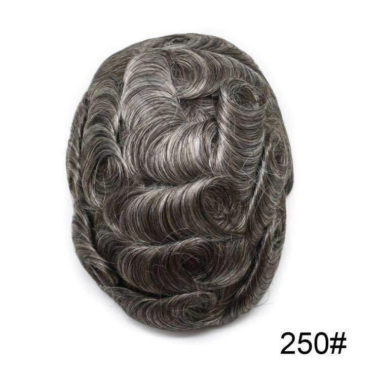 Men's Bleached Lace Front Hair Replacement Toupee - Natural Hairline, Virgin Human Hair