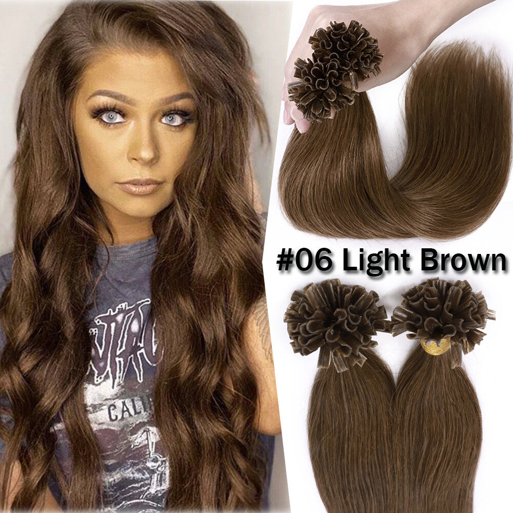 Pre Bonded Keratin Hair Extensions - Human Hair Remy U Tip Thick Strands