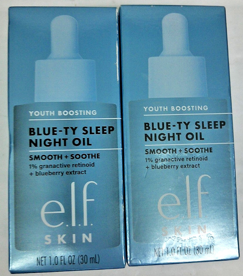 E.L.F. Skin Youth Boosting Blue-Ty Sleep Night Oil - Soothe & Hydrate, 1 Fl Oz (2 Pack)