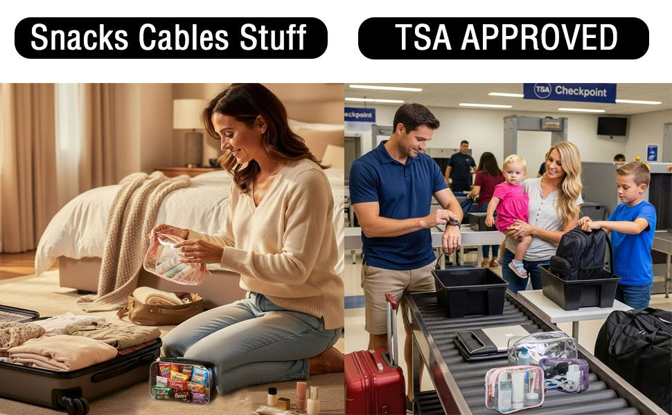 Clear TSA Approved Travel Toiletry Bag - Small Waterproof Cosmetic Organizer